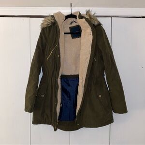 Nautica Olive Jacket with Cream Lining